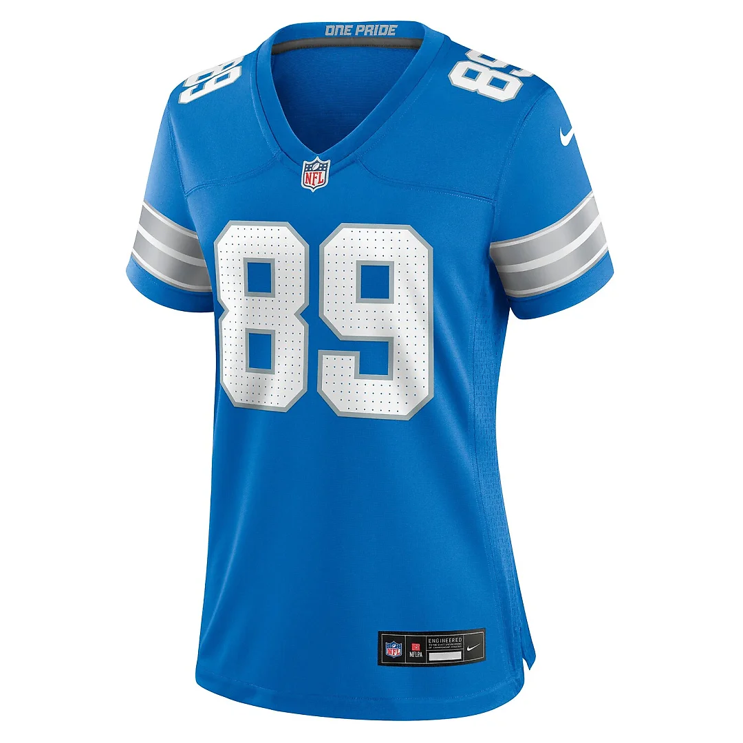 Zennovawear Brock Wright Detroit Lions Women's Team Game Jersey - Blue