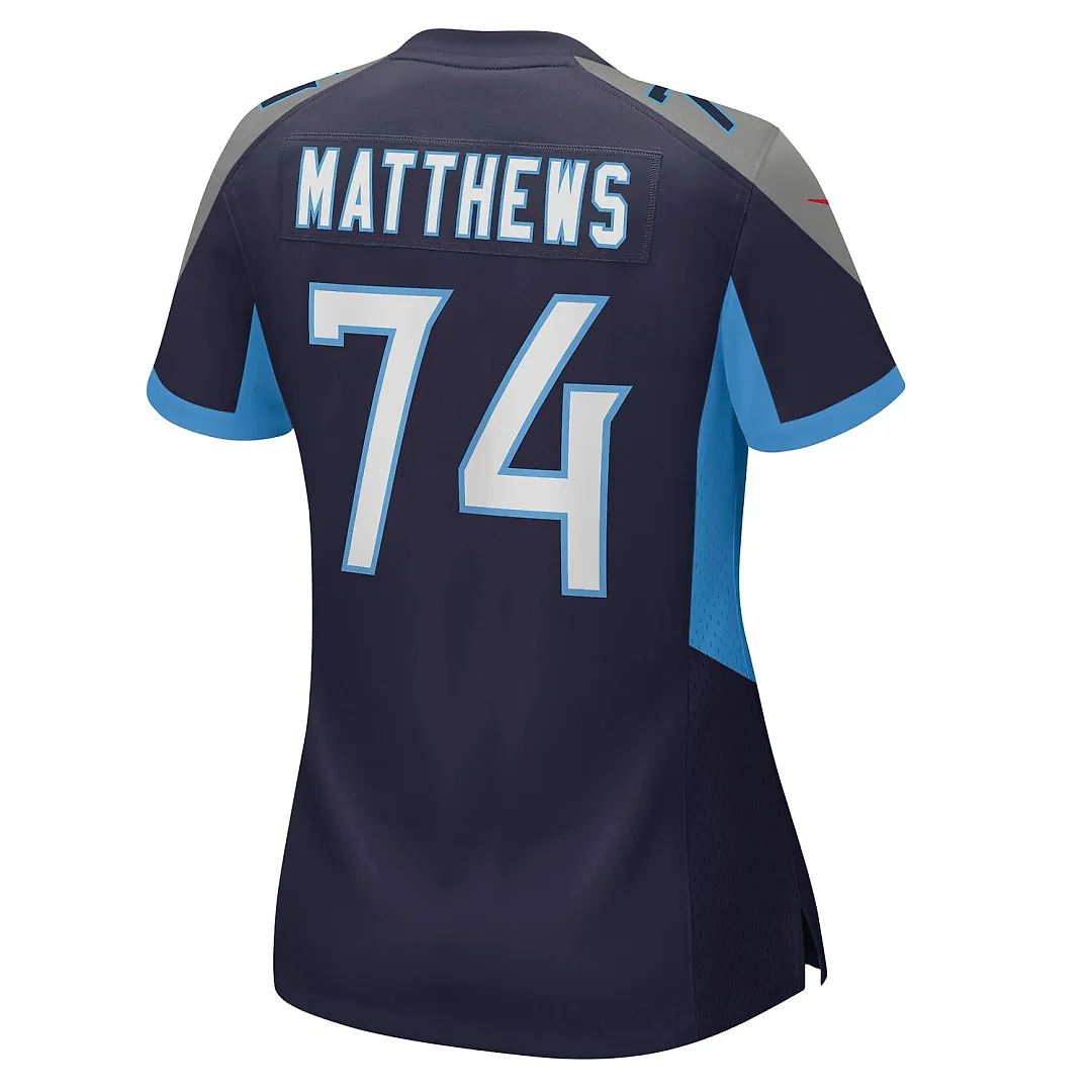 Zennovawear Bruce Matthews Tennessee Titans Women's Retired Player Jersey - Navy