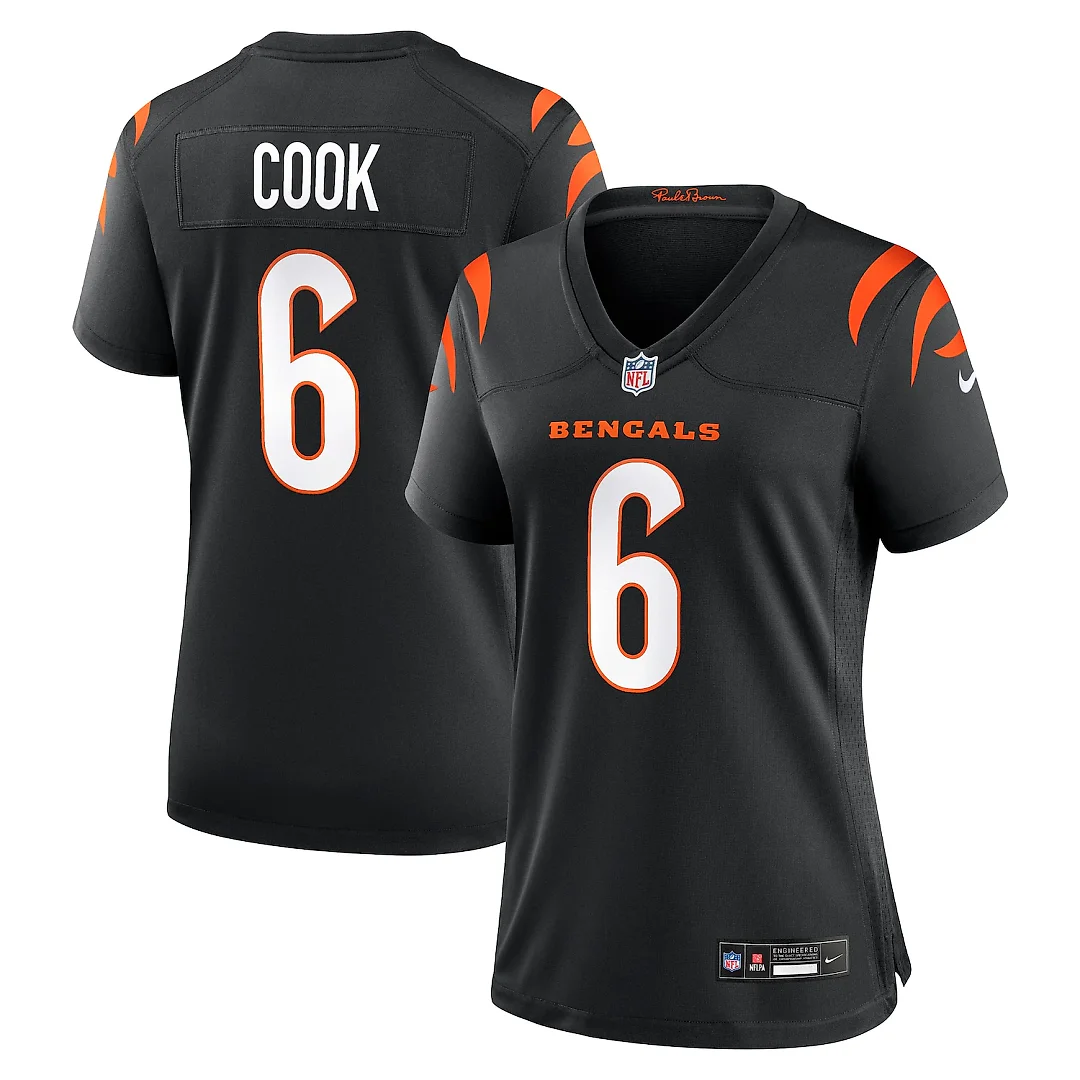 Zennovawear Bryan Cook Cincinnati Bengals Women's Team Game Jersey - Black
