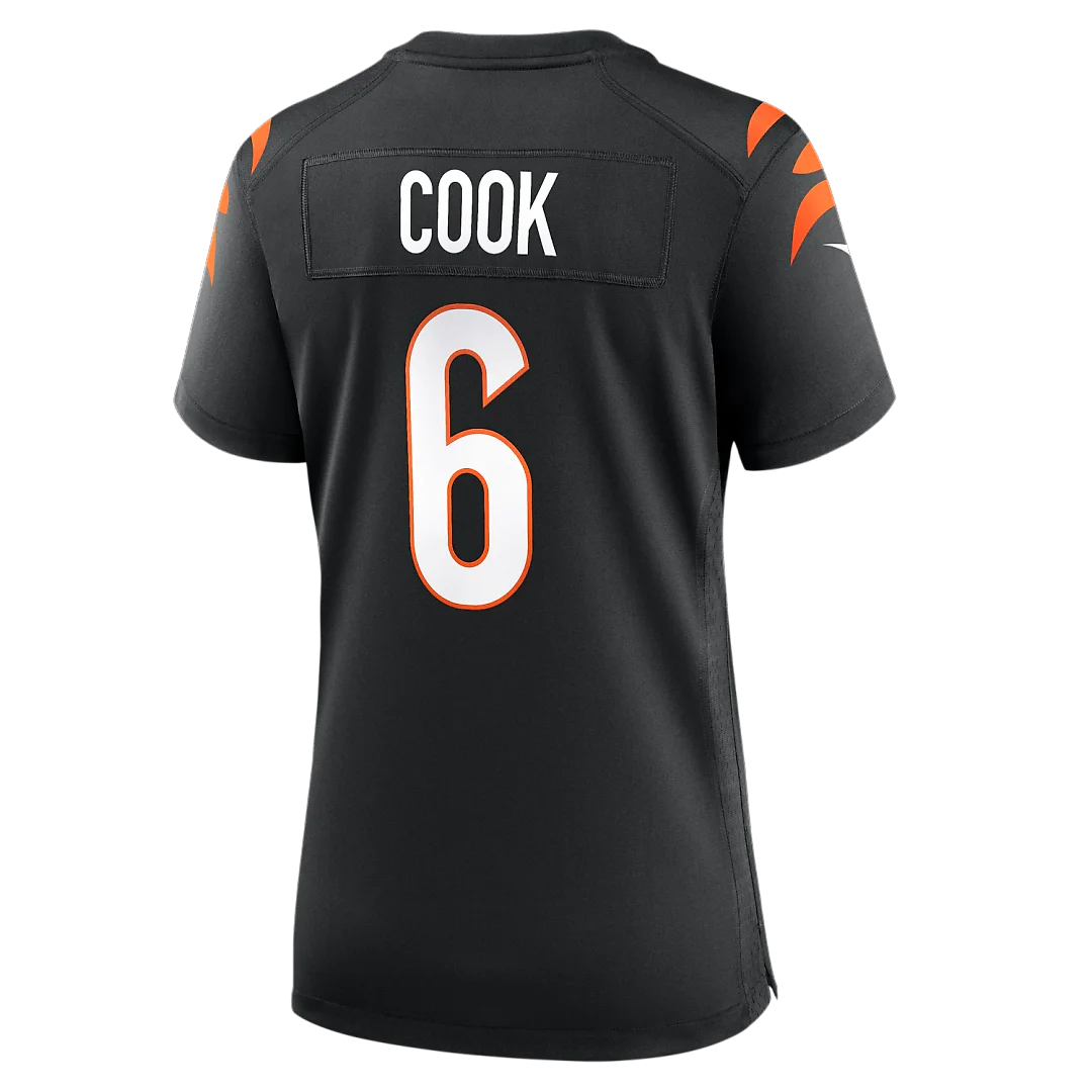 Zennovawear Bryan Cook Cincinnati Bengals Women's Team Game Jersey - Black