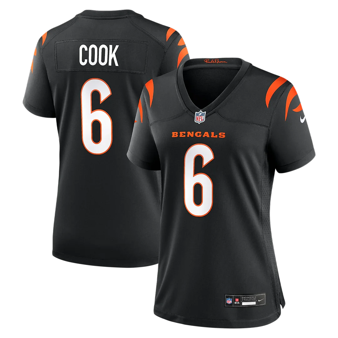 Zennovawear Bryan Cook Cincinnati Bengals Women's Team Game Jersey - Black