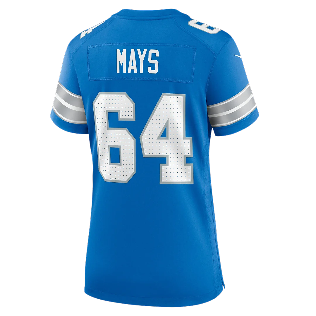 Zennovawear Cade Mays Detroit Lions Women's Team Game Jersey - Blue