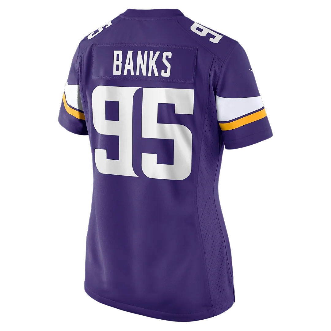 Zennovawear Caleb Banks Minnesota Vikings Women's Team Game Jersey - Purple
