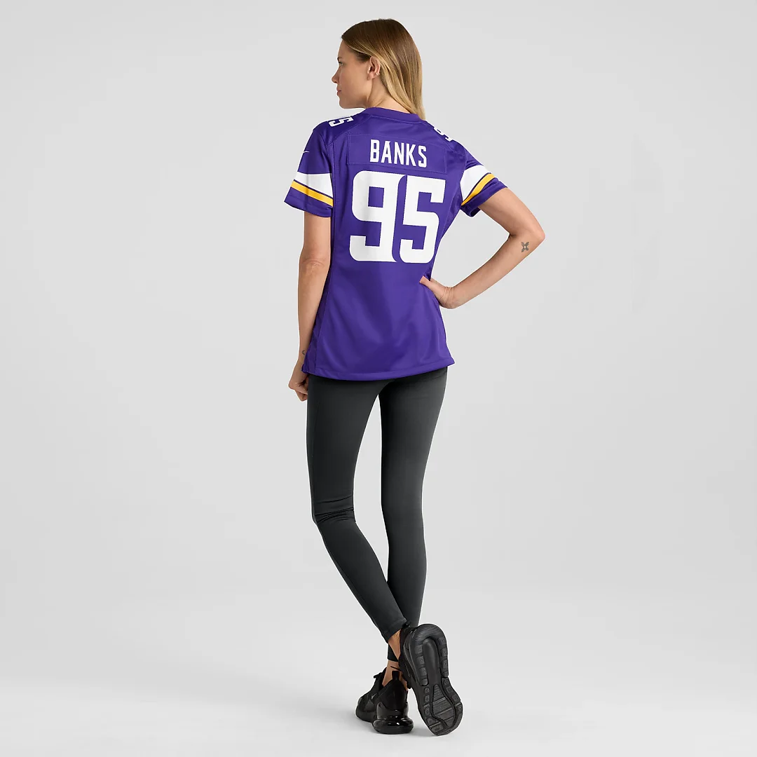 Zennovawear Caleb Banks Minnesota Vikings Women's Team Game Jersey - Purple