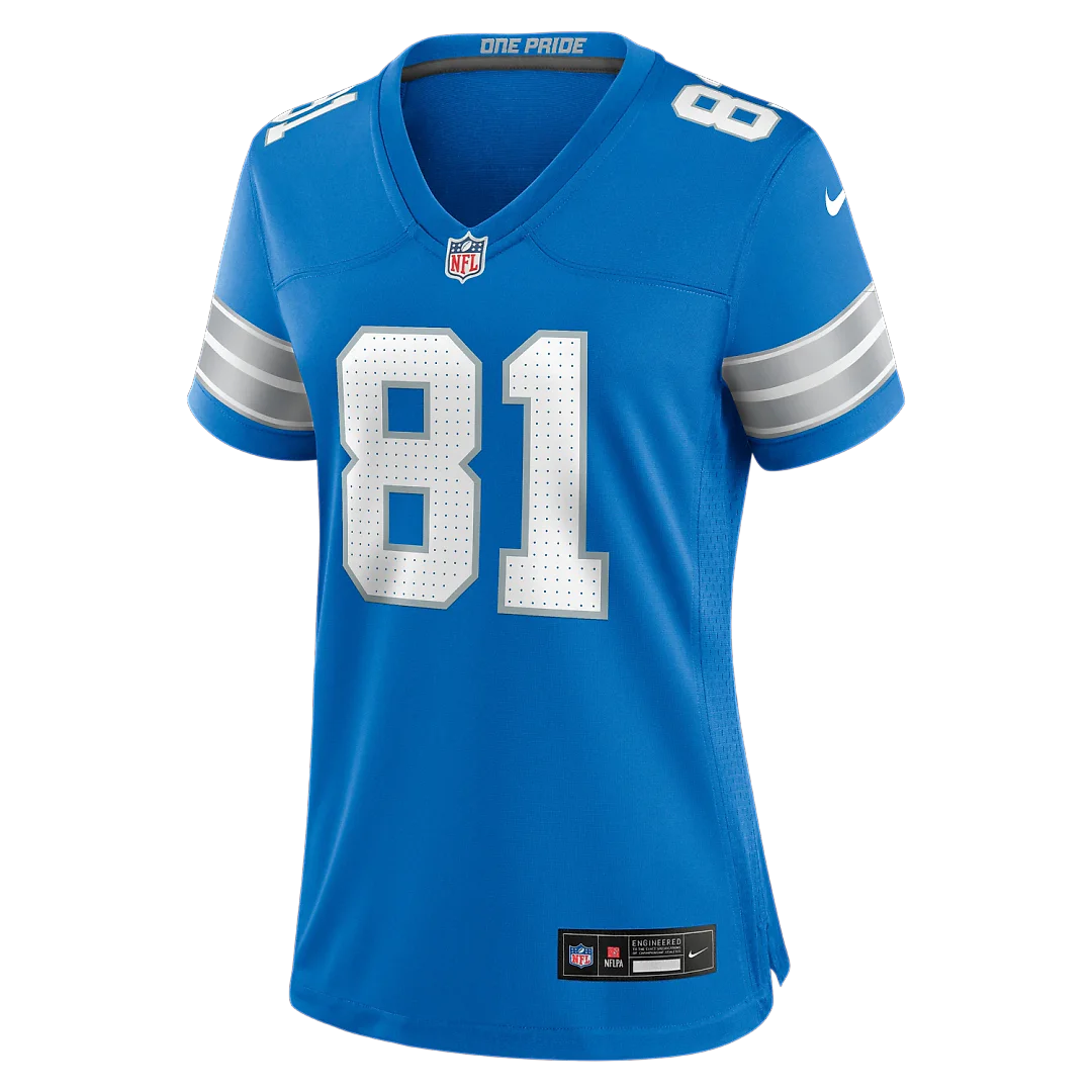 Zennovawear Calvin Johnson Detroit Lions Women's Team Retired Game Jersey - Blue