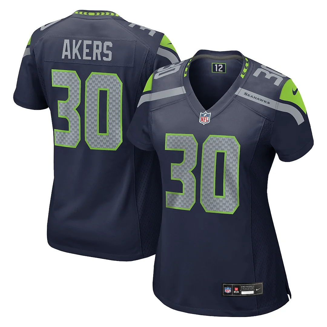 Zennovawear Cam Akers Seattle Seahawks Women's Team Game Jersey - College Navy