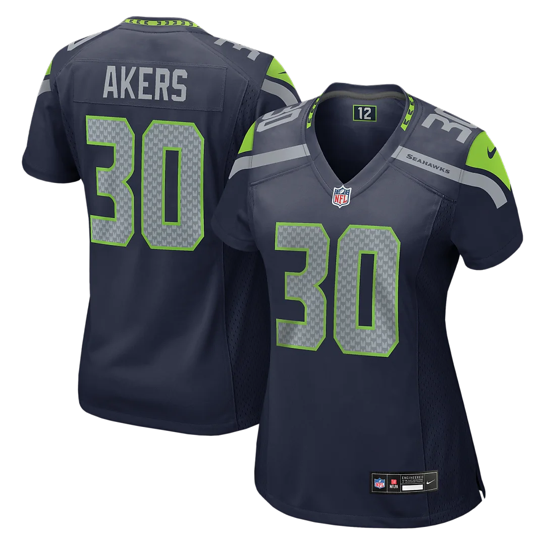 Zennovawear Cam Akers Seattle Seahawks Women's Team Game Jersey - College Navy