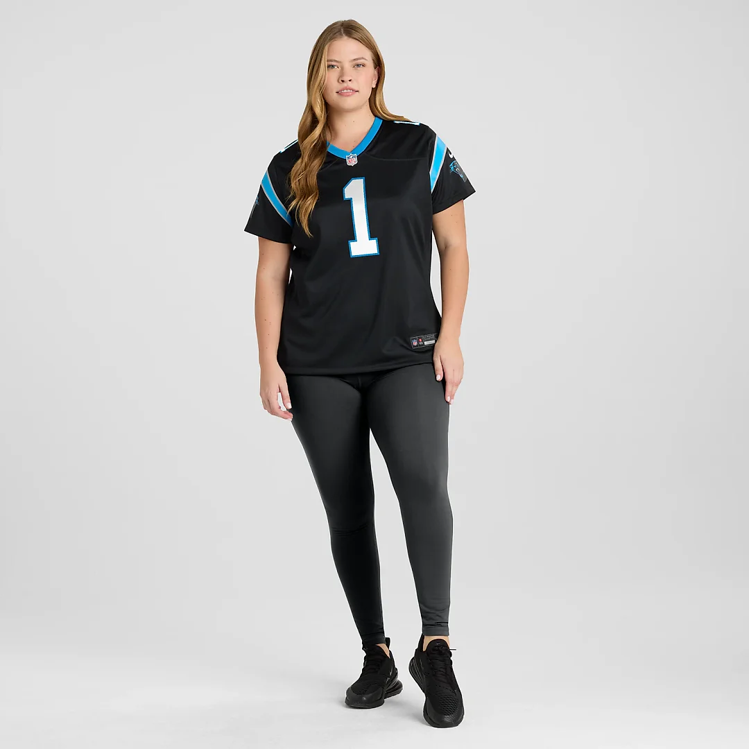Zennovawear Cam Newton Carolina Panthers Women's Team Retired Game Jersey - Black