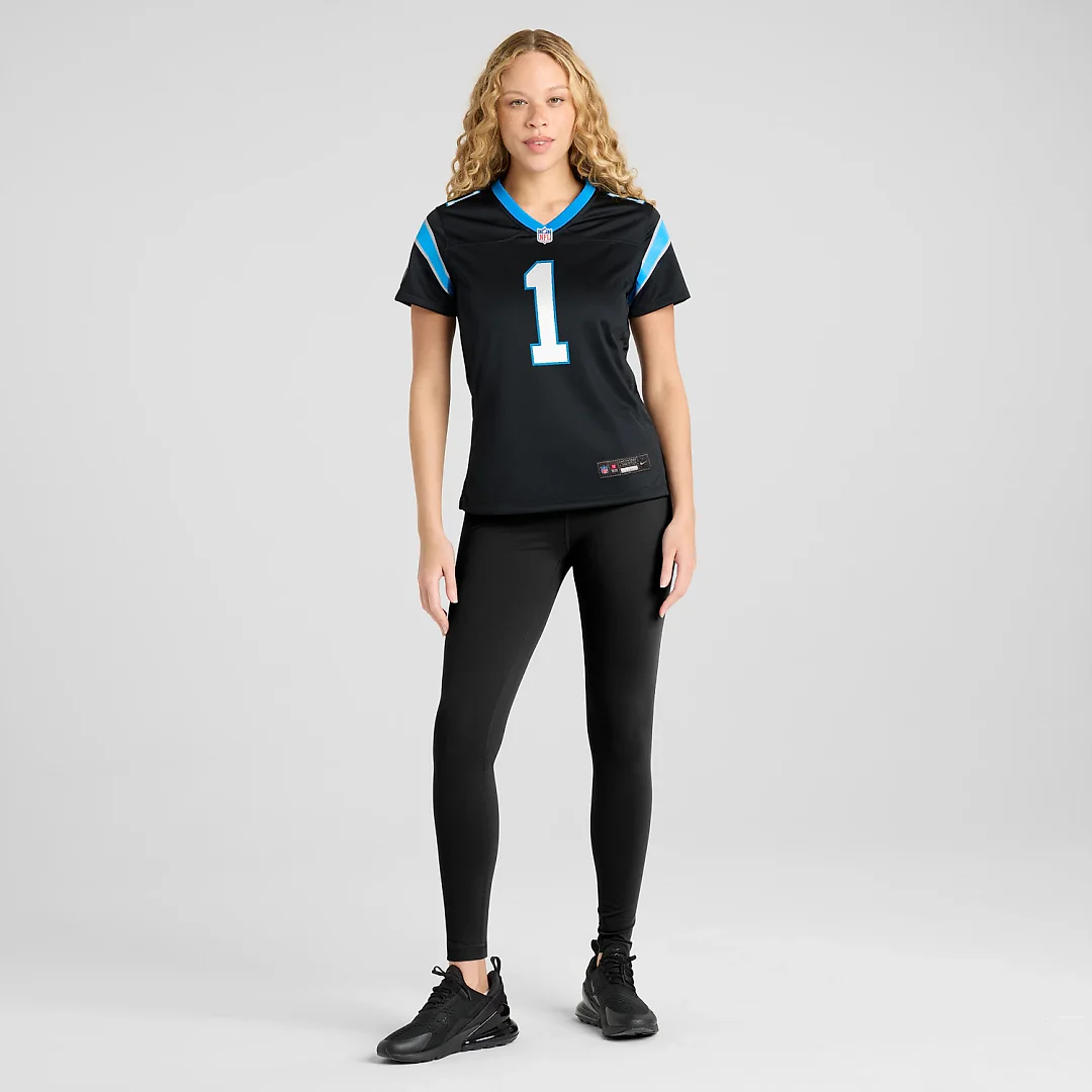 Zennovawear Cam Newton Carolina Panthers Women's Team Retired Game Jersey - Black