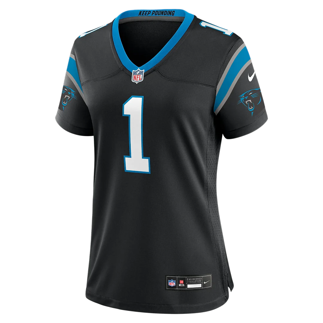 Zennovawear Cam Newton Carolina Panthers Women's Team Retired Game Jersey - Black