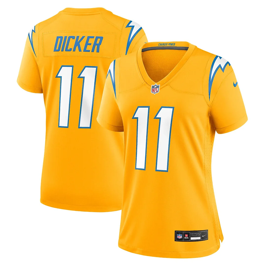 Zennovawear Cameron Dicker Los Angeles Chargers Women's Alternate Game Jersey - Gold