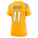 Zennovawear Cameron Dicker Los Angeles Chargers Women's Alternate Game Jersey - Gold