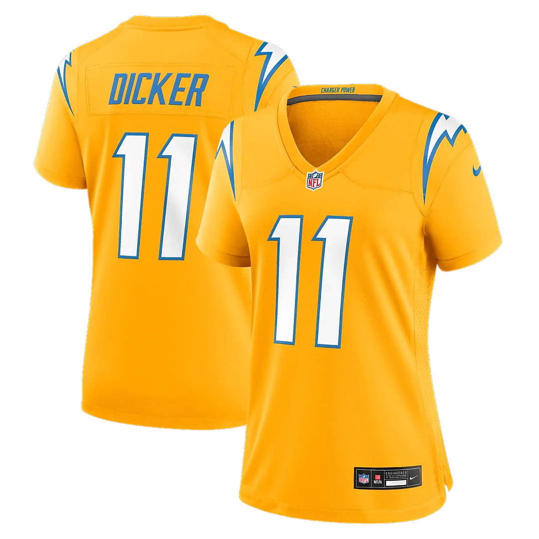 Zennovawear Cameron Dicker Los Angeles Chargers Women's Alternate Game Jersey - Gold