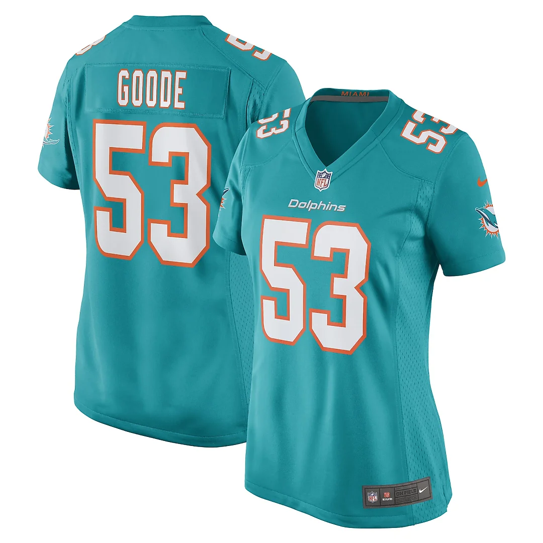 Zennovawear Cameron Goode Miami Dolphins Women's Game Player Jersey - Aqua