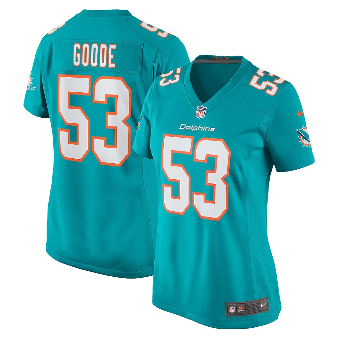 Zennovawear Cameron Goode Miami Dolphins Women's Game Player Jersey - Aqua