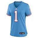 Zennovawear Cameron Ward Tennessee Titans Women's Alternate Oilers Throwback Game Jersey - Light Blue