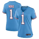 Zennovawear Cameron Ward Tennessee Titans Women's Alternate Oilers Throwback Game Jersey - Light Blue