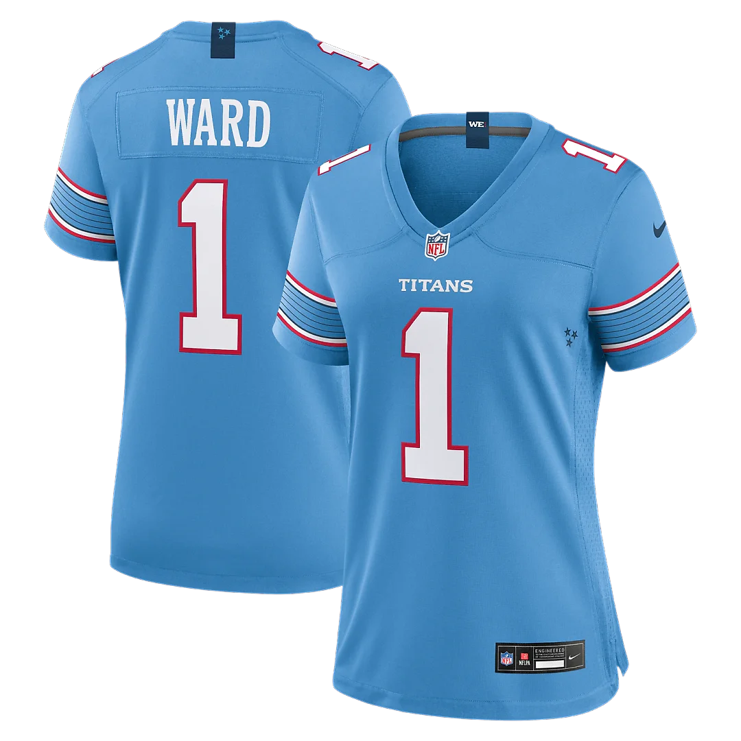 Zennovawear Cameron Ward Tennessee Titans Women's Game Jersey - Light Blue
