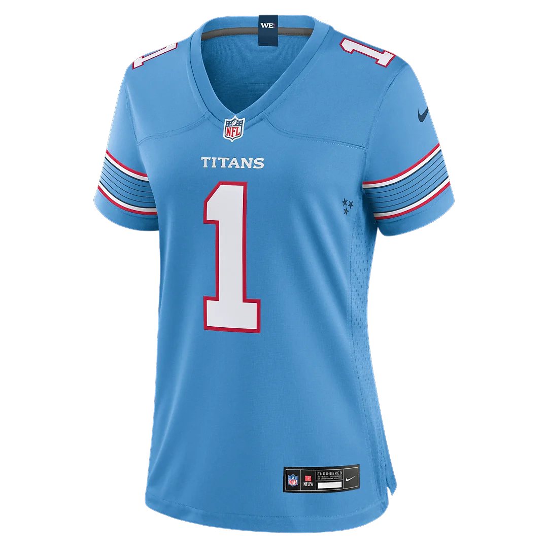 Zennovawear Cameron Ward Tennessee Titans Women's Game Jersey - Light Blue