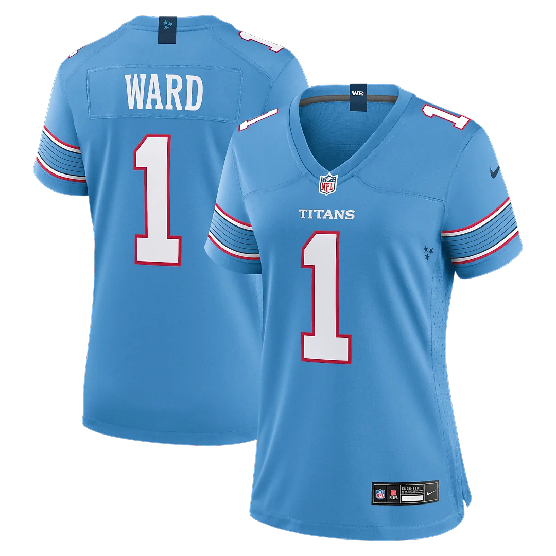 Zennovawear Cameron Ward Tennessee Titans Women's Game Jersey - Light Blue