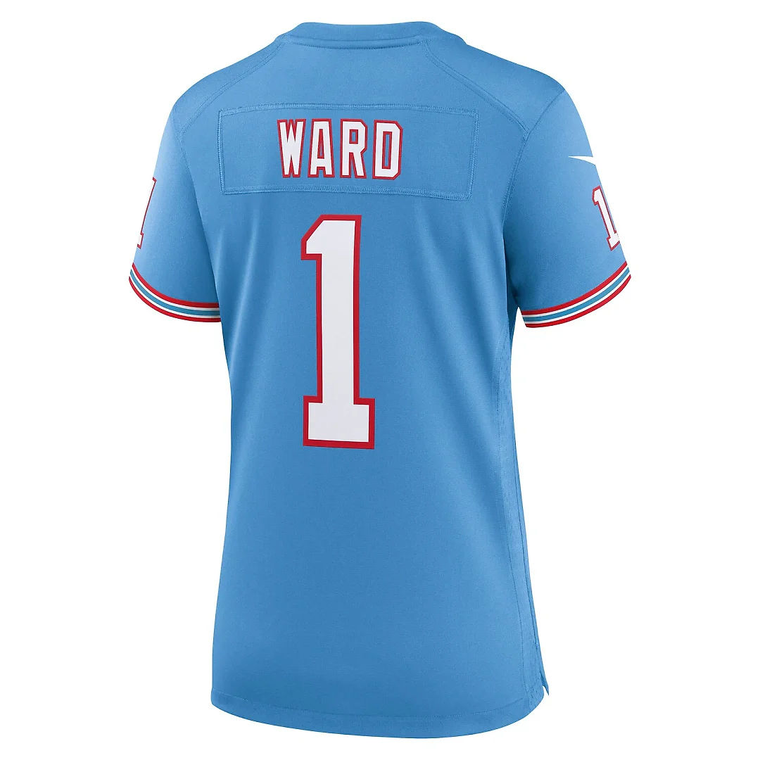 Zennovawear Cameron Ward Tennessee Titans Women's Alternate Oilers Throwback Game Jersey - Light Blue