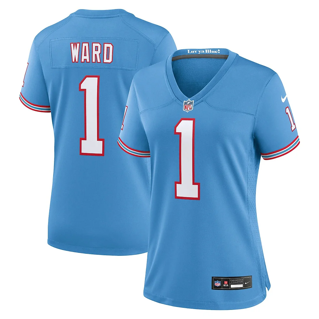 Zennovawear Cameron Ward Tennessee Titans Women's Alternate Oilers Throwback Game Jersey - Light Blue