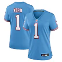Zennovawear Cameron Ward Tennessee Titans Women's Alternate Oilers Throwback Game Jersey - Light Blue