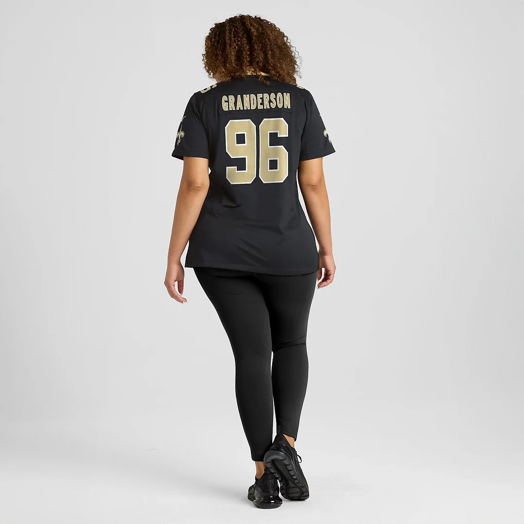 Zennovawear Carl Granderson New Orleans Saints Women's Game Jersey - Black
