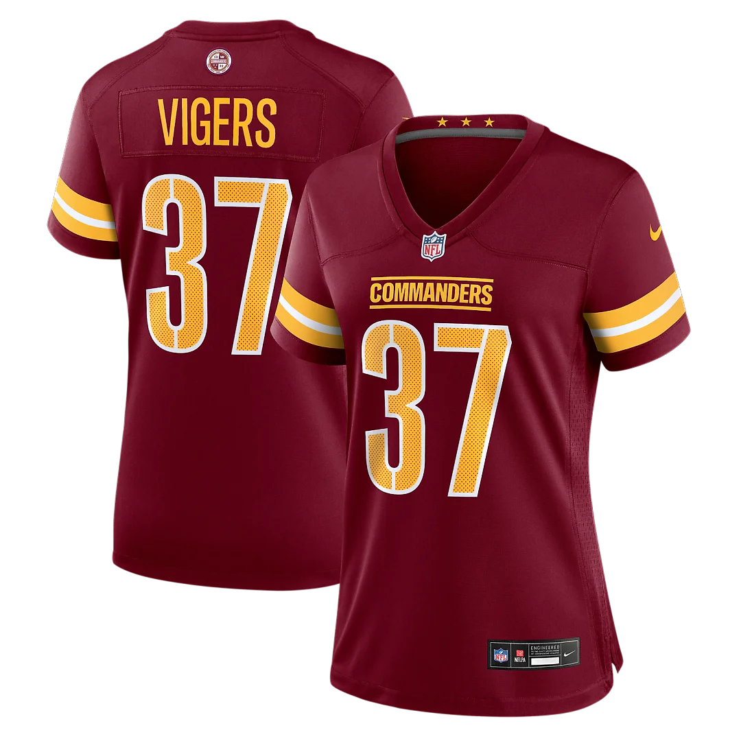 Zennovawear Car'lin Vigers Washington Commanders Women's Team Game Jersey - Burgundy