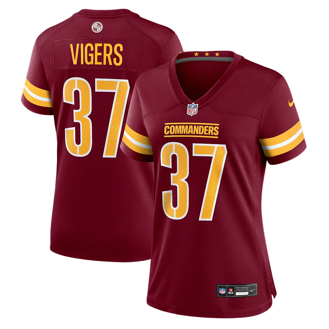 Zennovawear Car'lin Vigers Washington Commanders Women's Team Game Jersey - Burgundy