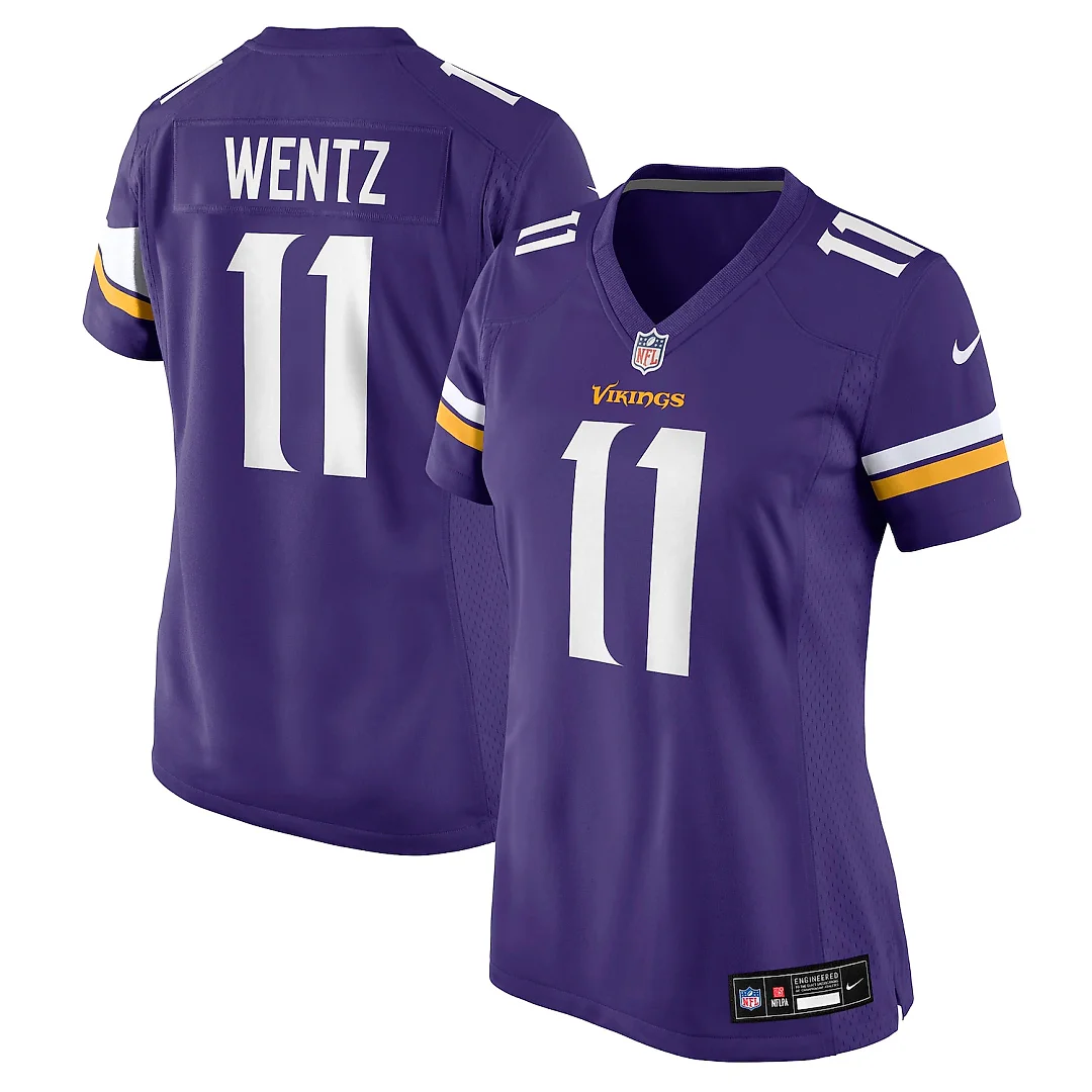 Zennovawear Carson Wentz Minnesota Vikings Women's Team Game Jersey - Purple