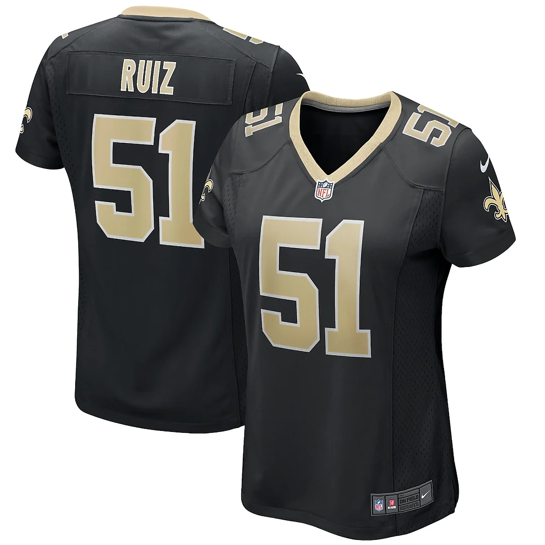 Zennovawear Cesar Ruiz New Orleans Saints Women's Game Jersey - Black