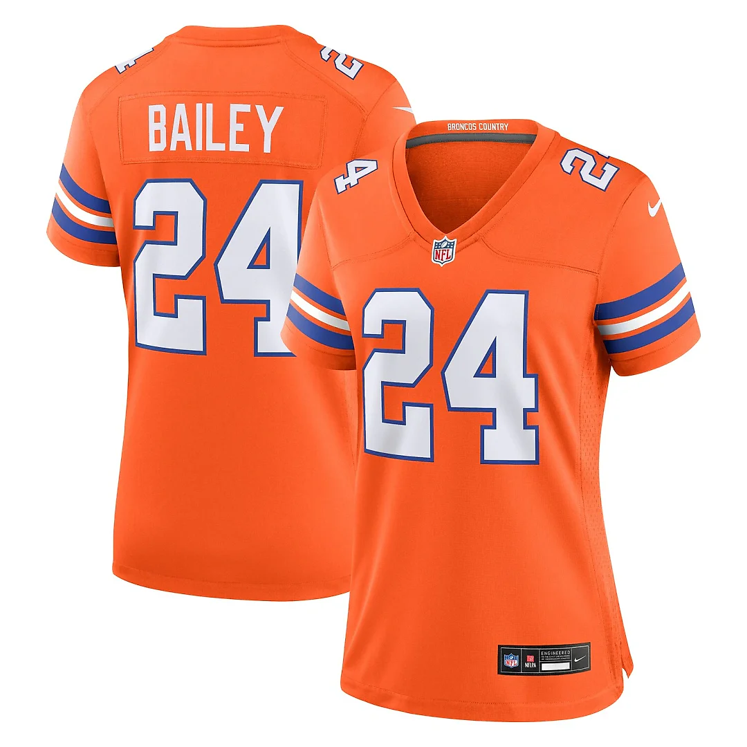 Zennovawear Champ Bailey Denver Broncos Women's Mile High Collection 1977 Throwback Retired Player Game Jersey - Orange
