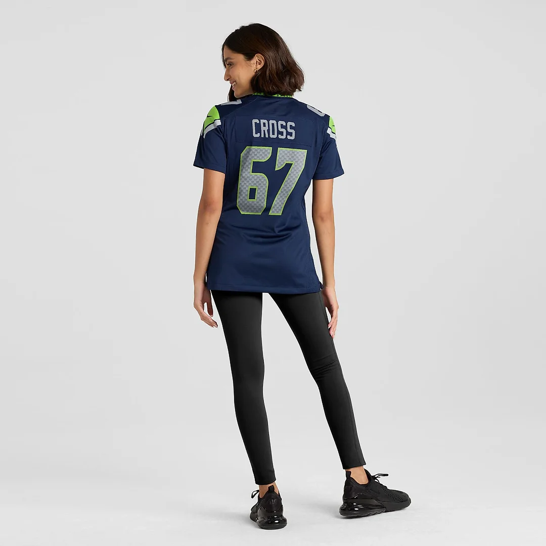 Zennovawear Charles Cross Seattle Seahawks Women's Team Game Jersey - College Navy