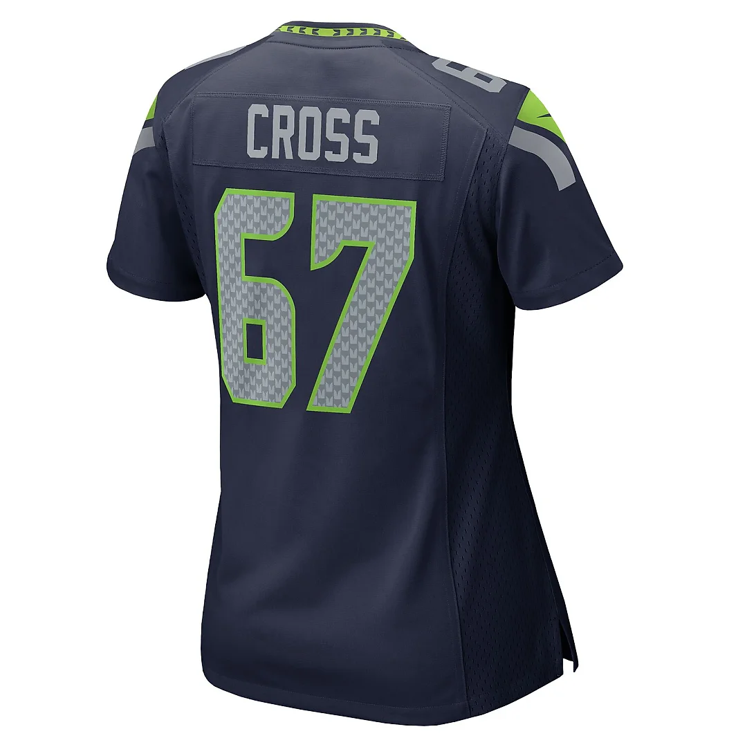 Zennovawear Charles Cross Seattle Seahawks Women's Team Game Jersey - College Navy