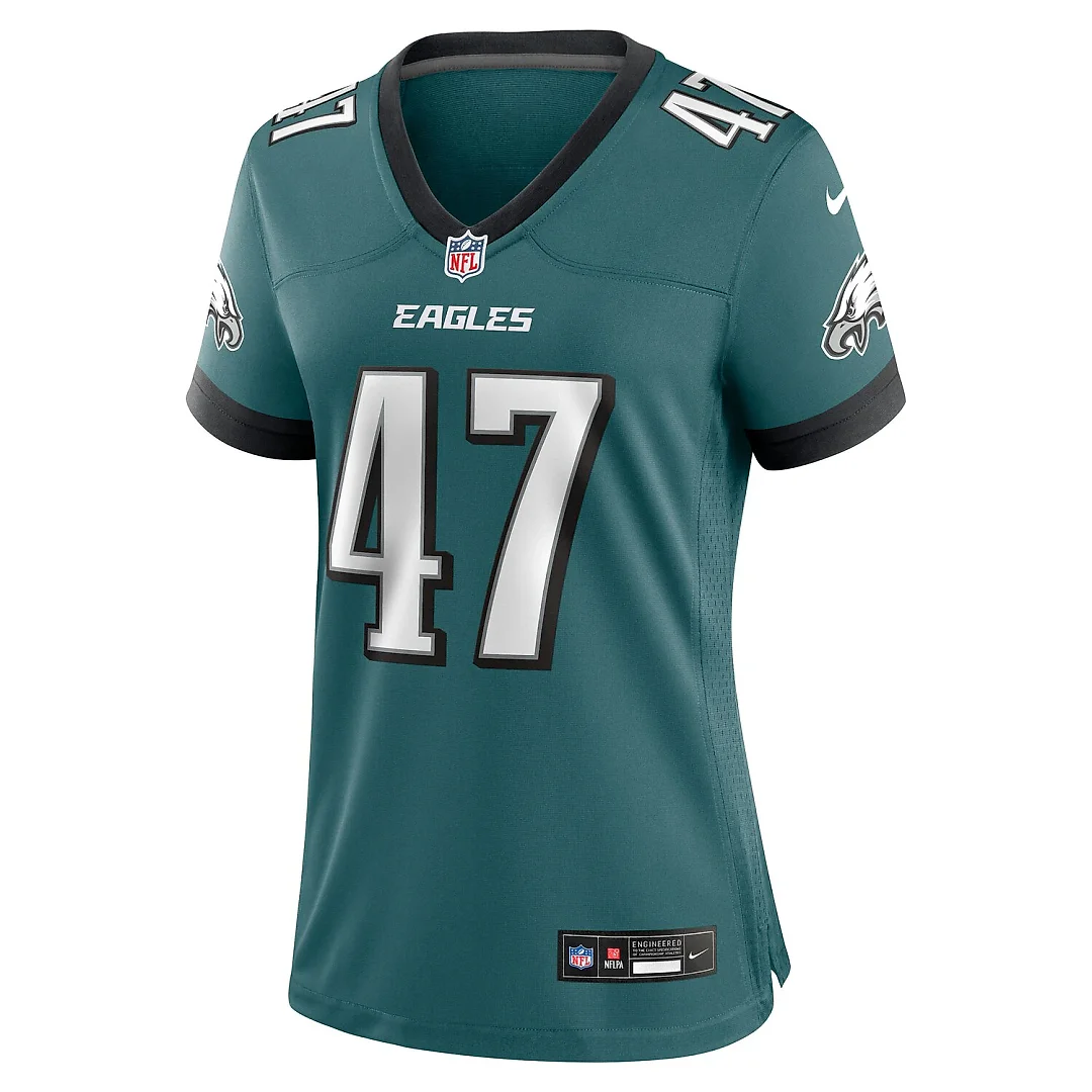 Zennovawear Charley Hughlett Philadelphia Eagles Women's Team Game Jersey - Midnight Green