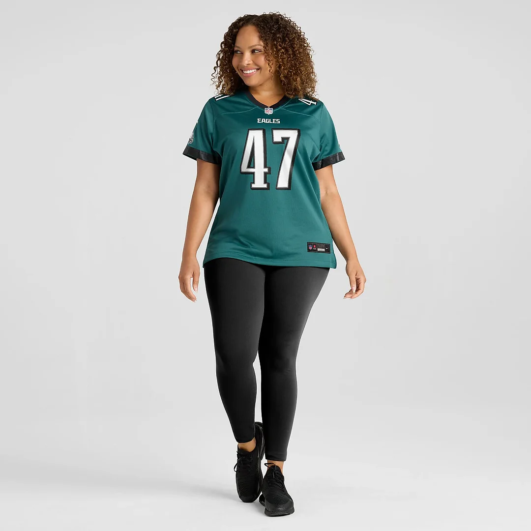 Zennovawear Charley Hughlett Philadelphia Eagles Women's Team Game Jersey - Midnight Green