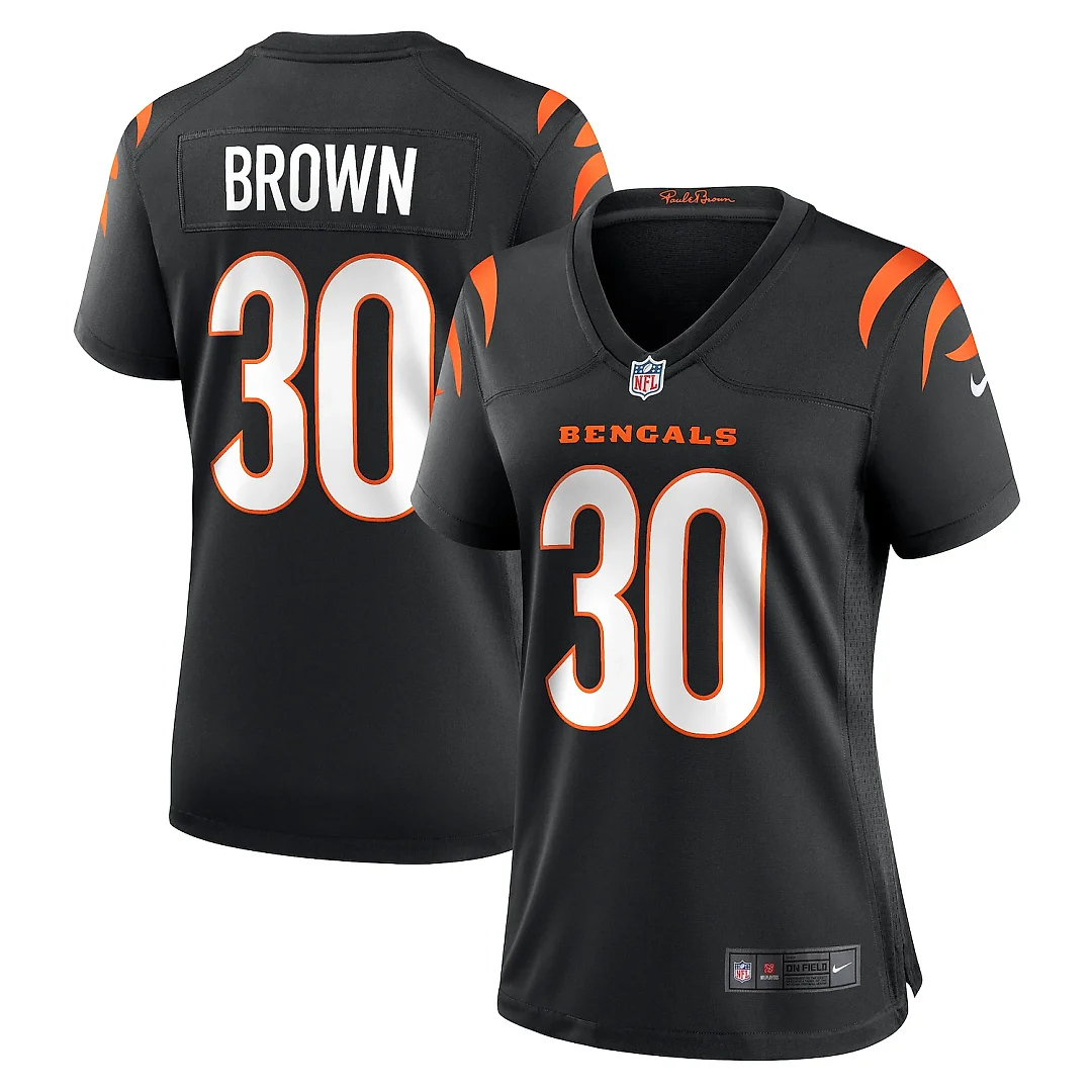 Zennovawear Chase Brown Cincinnati Bengals Women's Team Game Jersey - Black