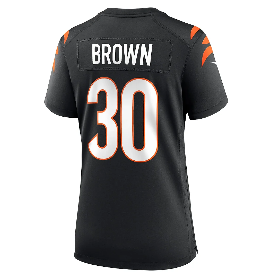 Zennovawear Chase Brown Cincinnati Bengals Women's Team Game Jersey - Black
