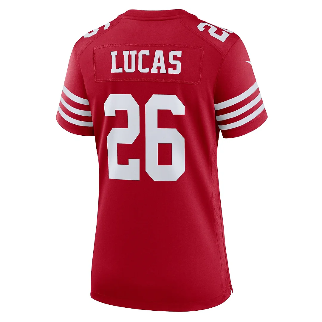 Zennovawear Chase Lucas San Francisco 49ers Women's Team Game Jersey - Scarlet