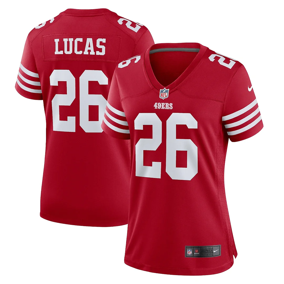 Zennovawear Chase Lucas San Francisco 49ers Women's Team Game Jersey - Scarlet