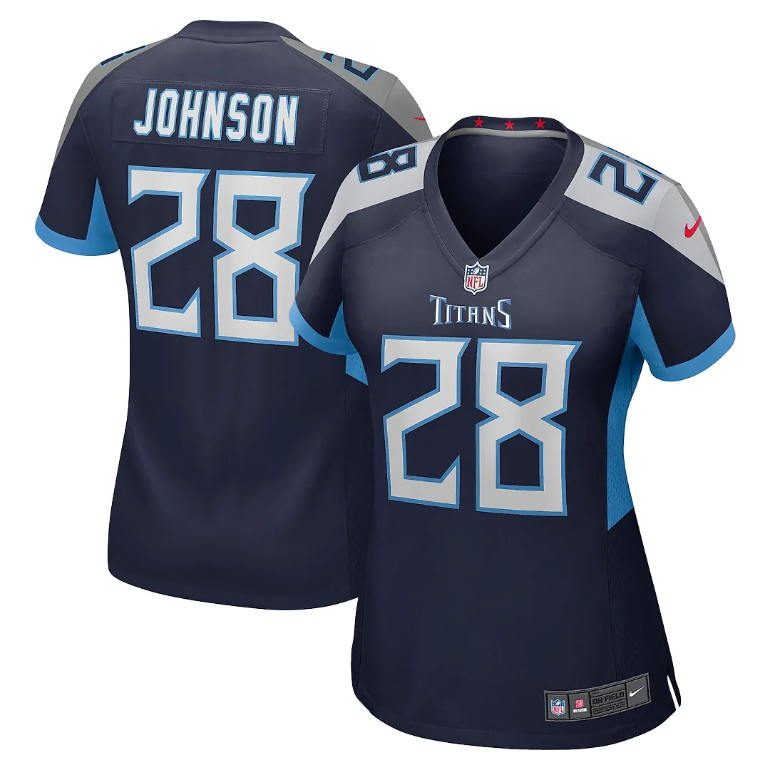 Zennovawear Chris Johnson Tennessee Titans Women's Retired Player Game Jersey - Navy