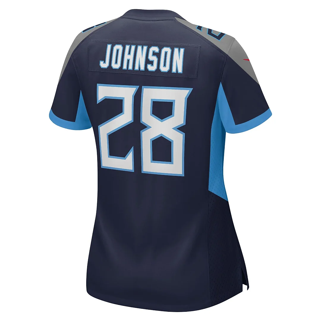 Zennovawear Chris Johnson Tennessee Titans Women's Retired Player Game Jersey - Navy