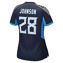 Zennovawear Chris Johnson Tennessee Titans Women's Retired Player Game Jersey - Navy