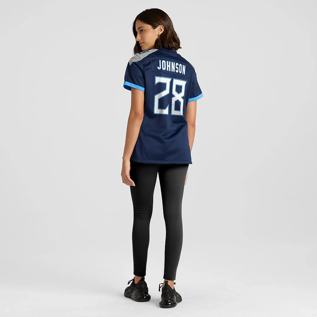 Zennovawear Chris Johnson Tennessee Titans Women's Retired Player Game Jersey - Navy