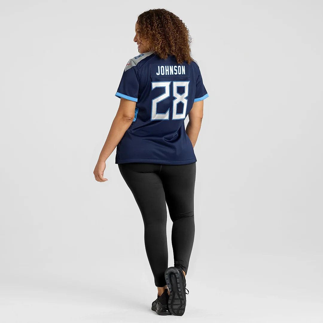 Zennovawear Chris Johnson Tennessee Titans Women's Retired Player Game Jersey - Navy