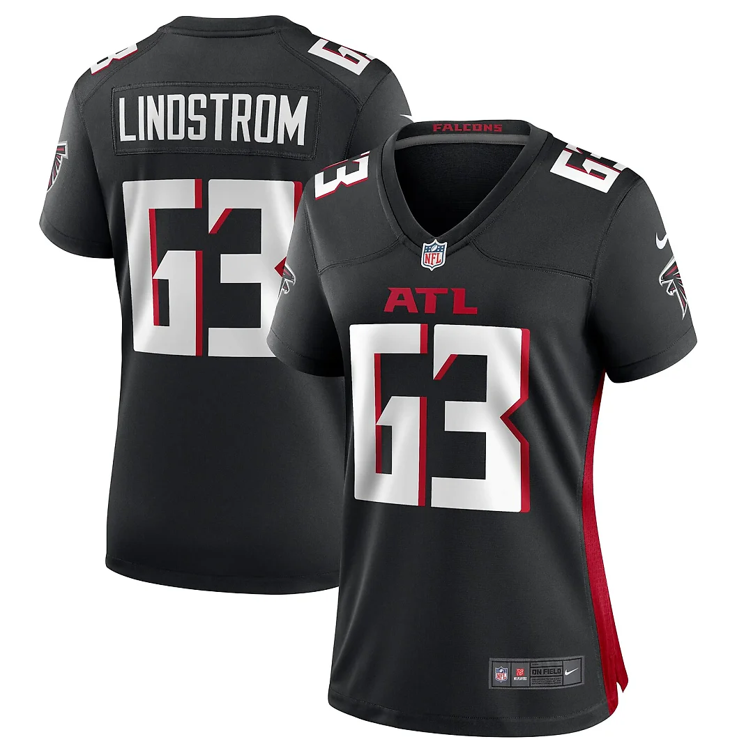 Zennovawear Chris Lindstrom Atlanta Falcons Women's Team Game Jersey - Black