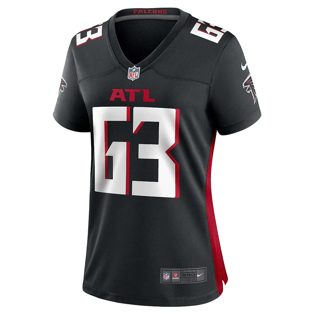 Zennovawear Chris Lindstrom Atlanta Falcons Women's Team Game Jersey - Black