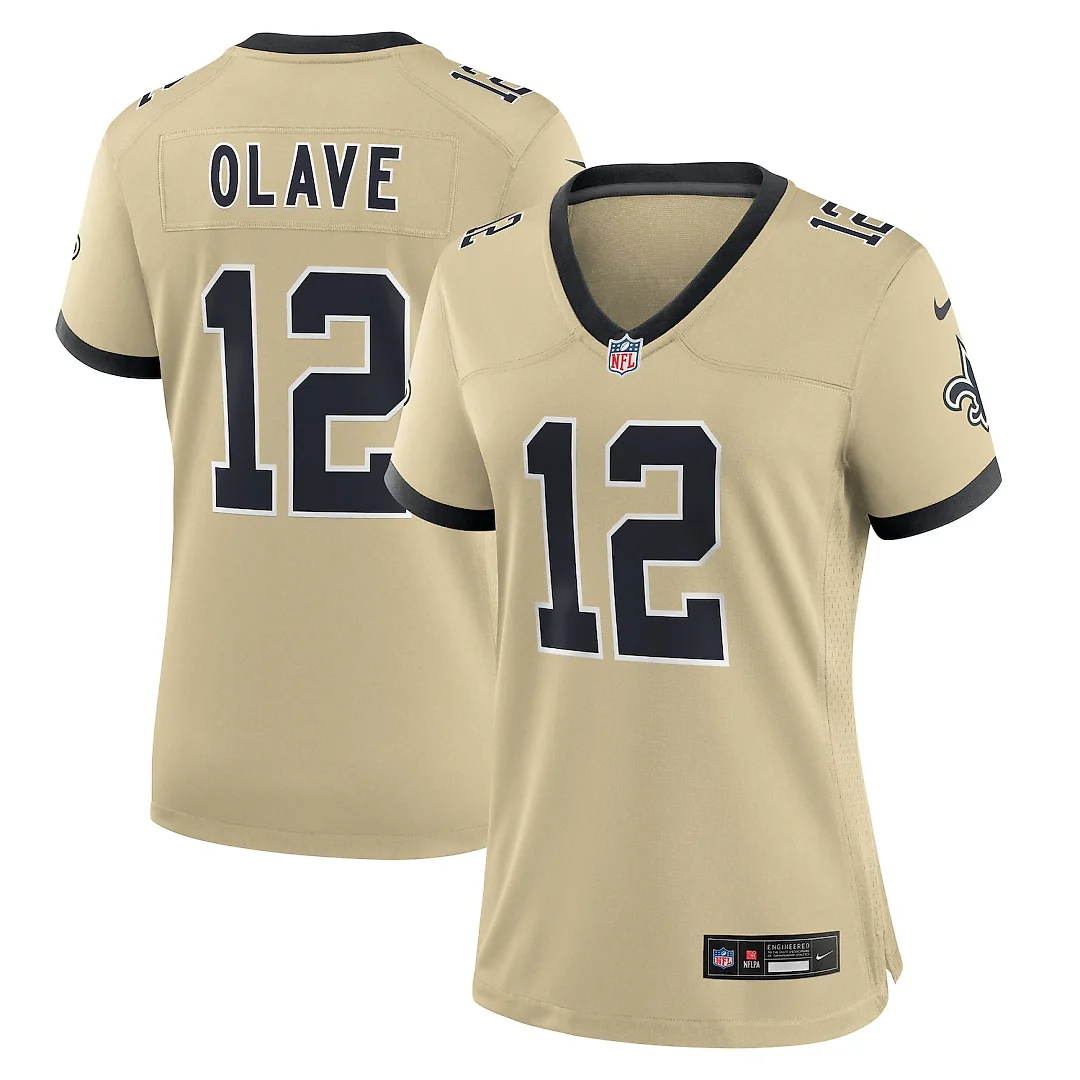Zennovawear Chris Olave New Orleans Saints Women's Gameday Golds Alternate Game Player Jersey - Gold
