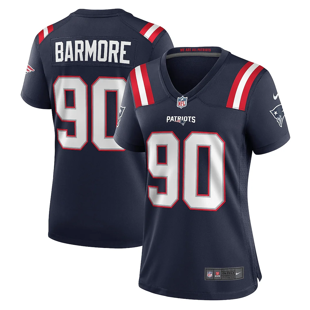 Zennovawear Christian Barmore New England Patriots Women's Game Jersey - Navy